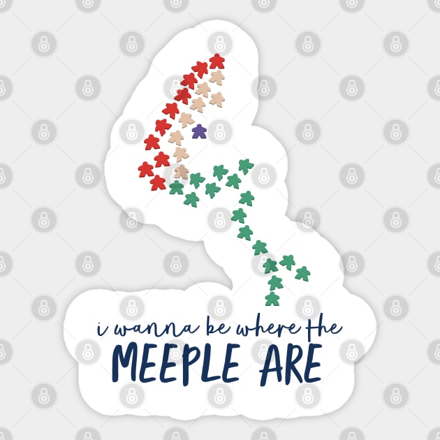 I Wanna Be Where The Meeple Are | Boardgames and The Little Mermaid Sticker by JustSandN